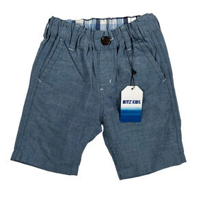 Bit'z Kids Size 3/4 Blue Chambray Pull On Shorts New